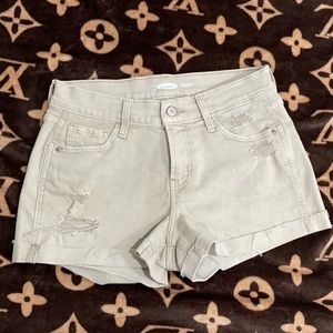 Boyfriend distressed shorts khaki